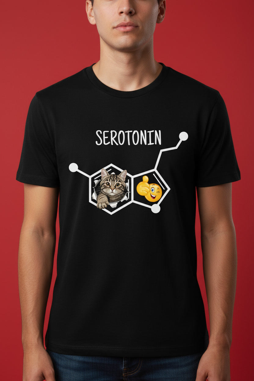 Funny Cat Serotonin Mental Health Science Humor Molecule