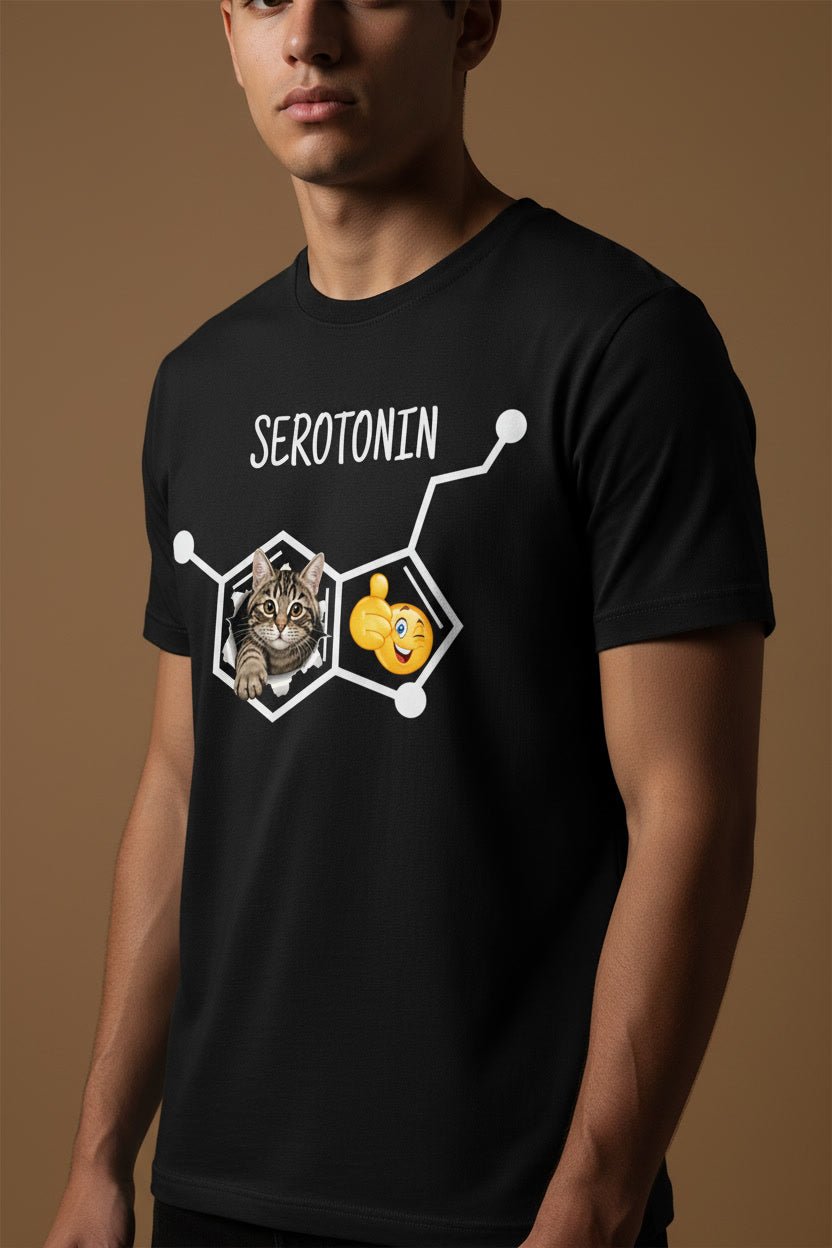 Funny Cat Serotonin Mental Health Science Humor Molecule