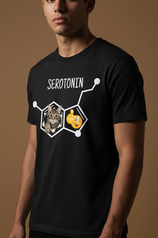Funny Cat Serotonin Mental Health Science Humor Molecule