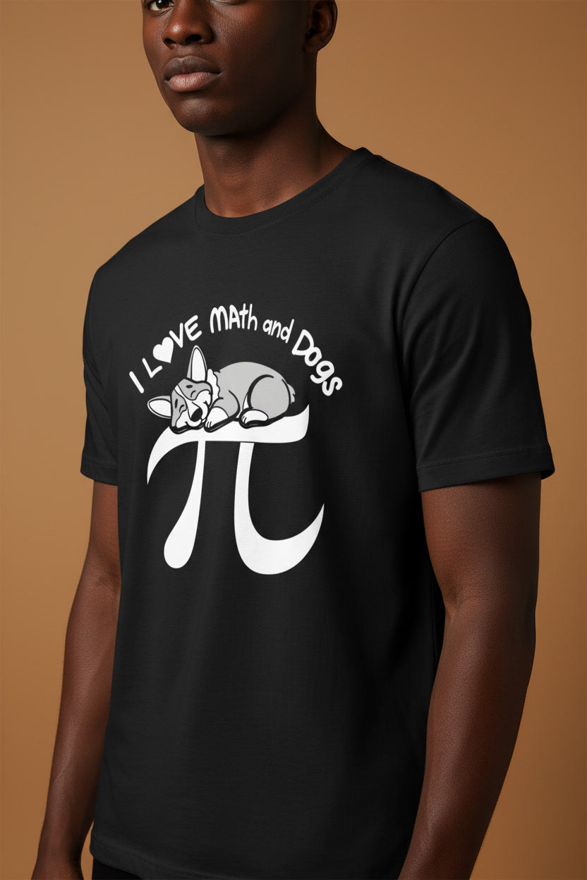 Funny I Love Math and Dogs Cute Pi Symbol Nerdy Design