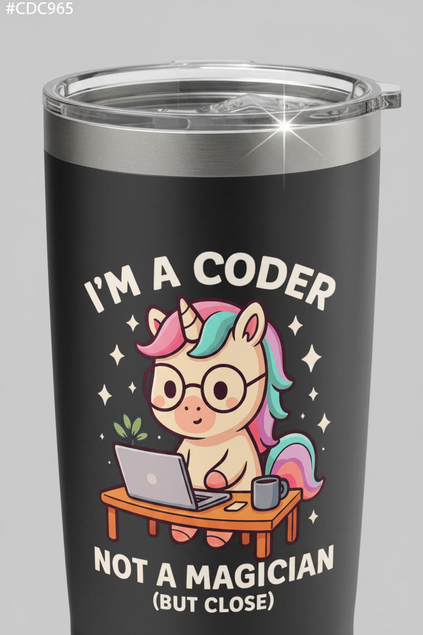 I'm A Coder Not A Magician Unicorn Funny Programmer Science