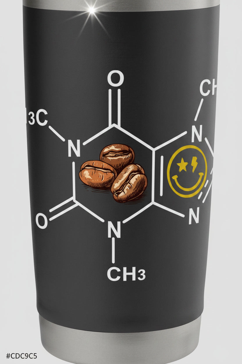 Caffeine Molecule Coffee Beans Nerdy Chemistry Smile