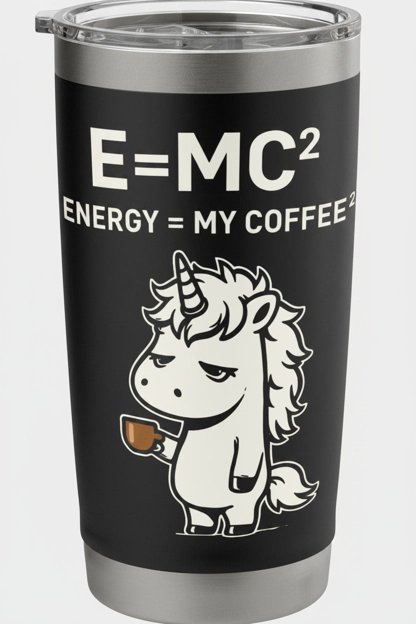 Energy My Coffee Squared Funny Unicorn Science Physics Humor