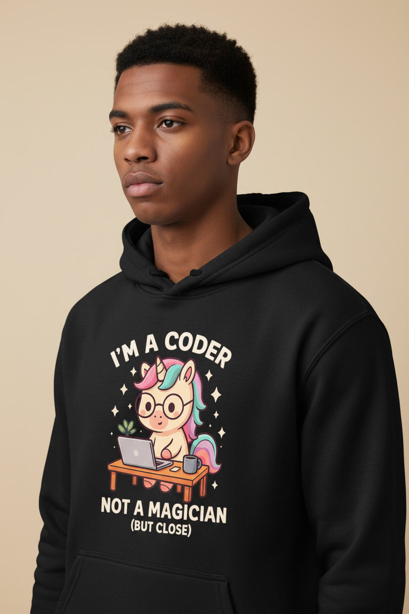I'm A Coder Not A Magician Unicorn Funny Programmer Science
