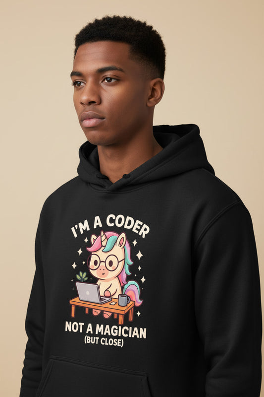 I'm A Coder Not A Magician Unicorn Funny Programmer Science