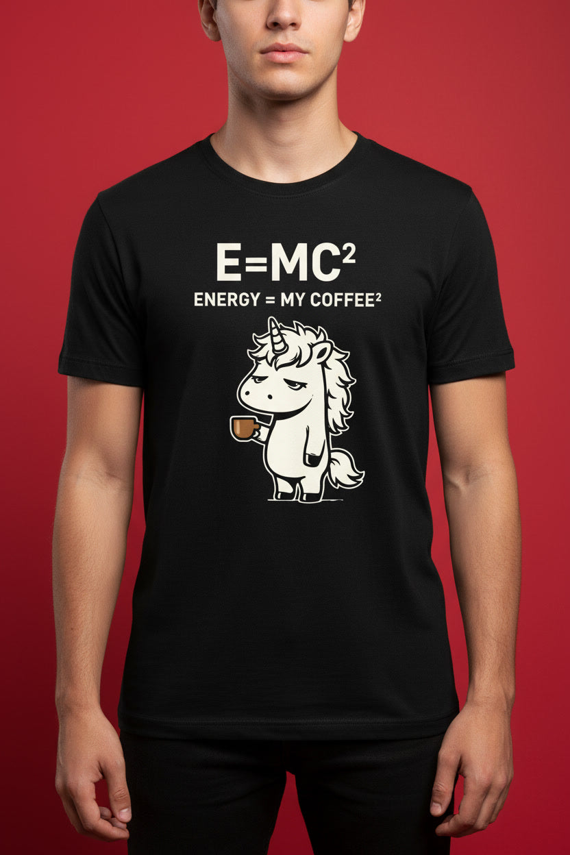 Energy My Coffee Squared Funny Unicorn Science Physics Humor