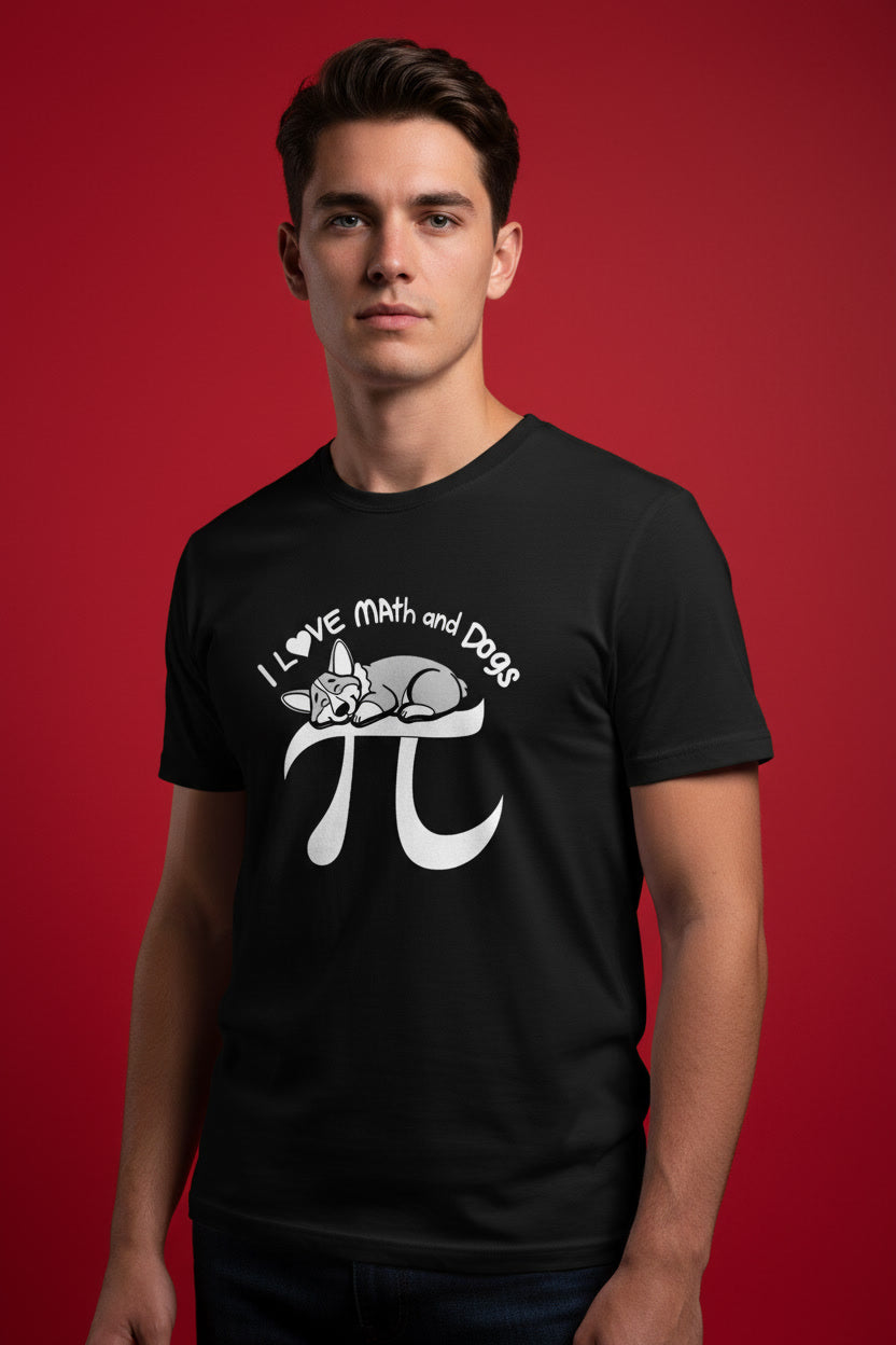Funny I Love Math and Dogs Cute Pi Symbol Nerdy Design
