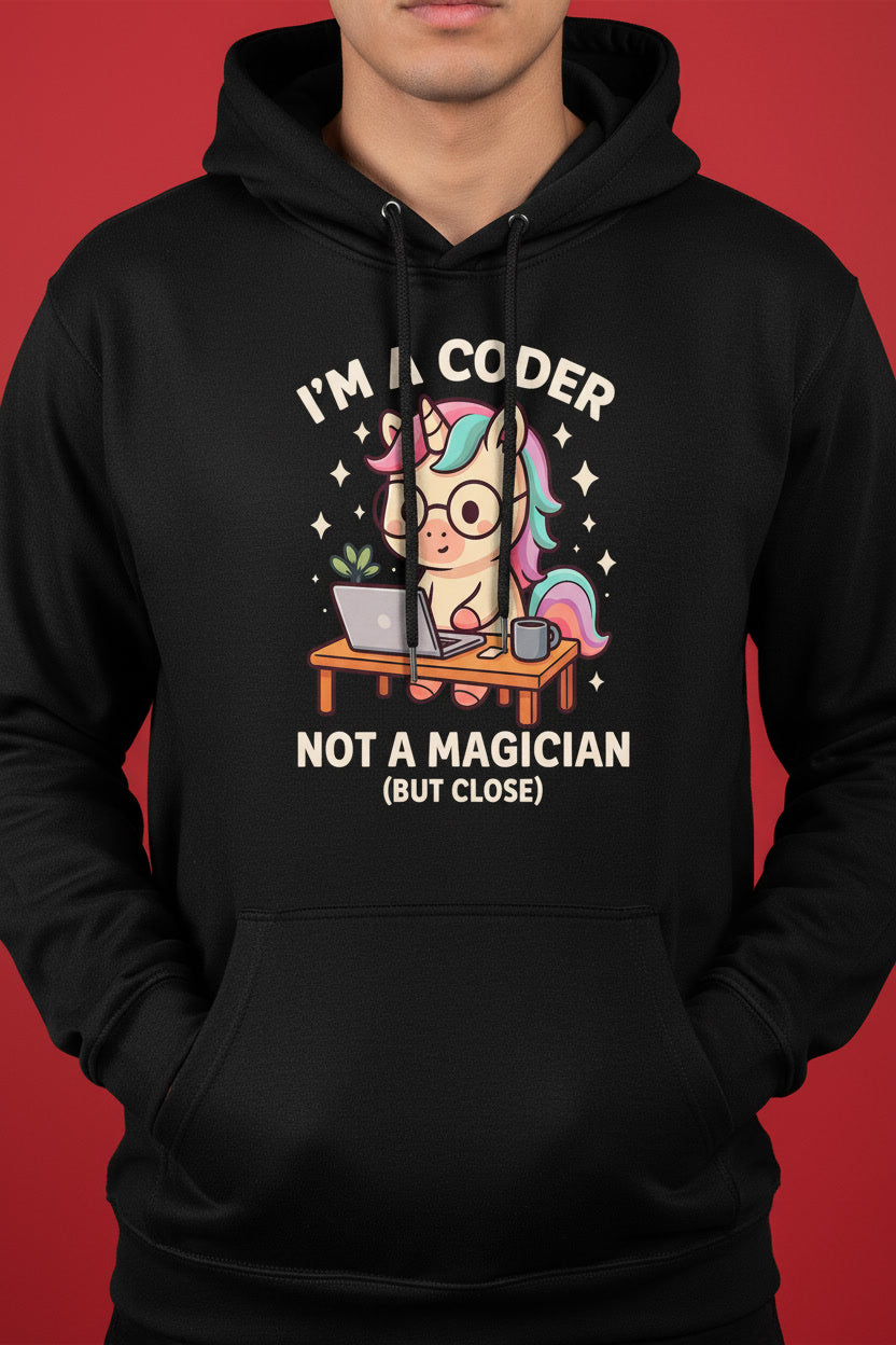 I'm A Coder Not A Magician Unicorn Funny Programmer Science